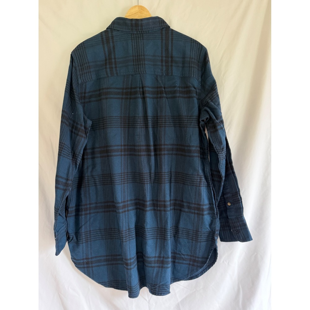 Carhartt Womens Rugged Flex Relaxed Fit Midweight Flannel Plaid Tunic‎ XL Navy - Picture 2 of 9